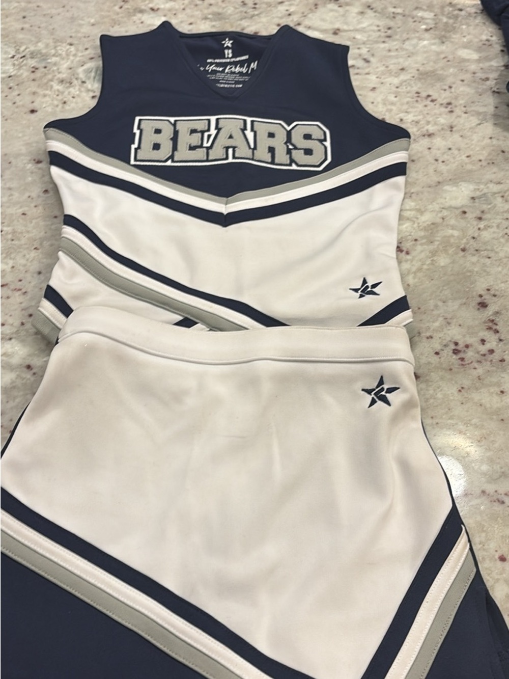 Rebel Athletic-Bears Girls Cheerleading Uniform Set in Navy and White